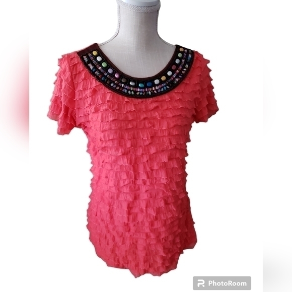 Ladies Cocomo beaded and stoneware top - Picture 1 of 5